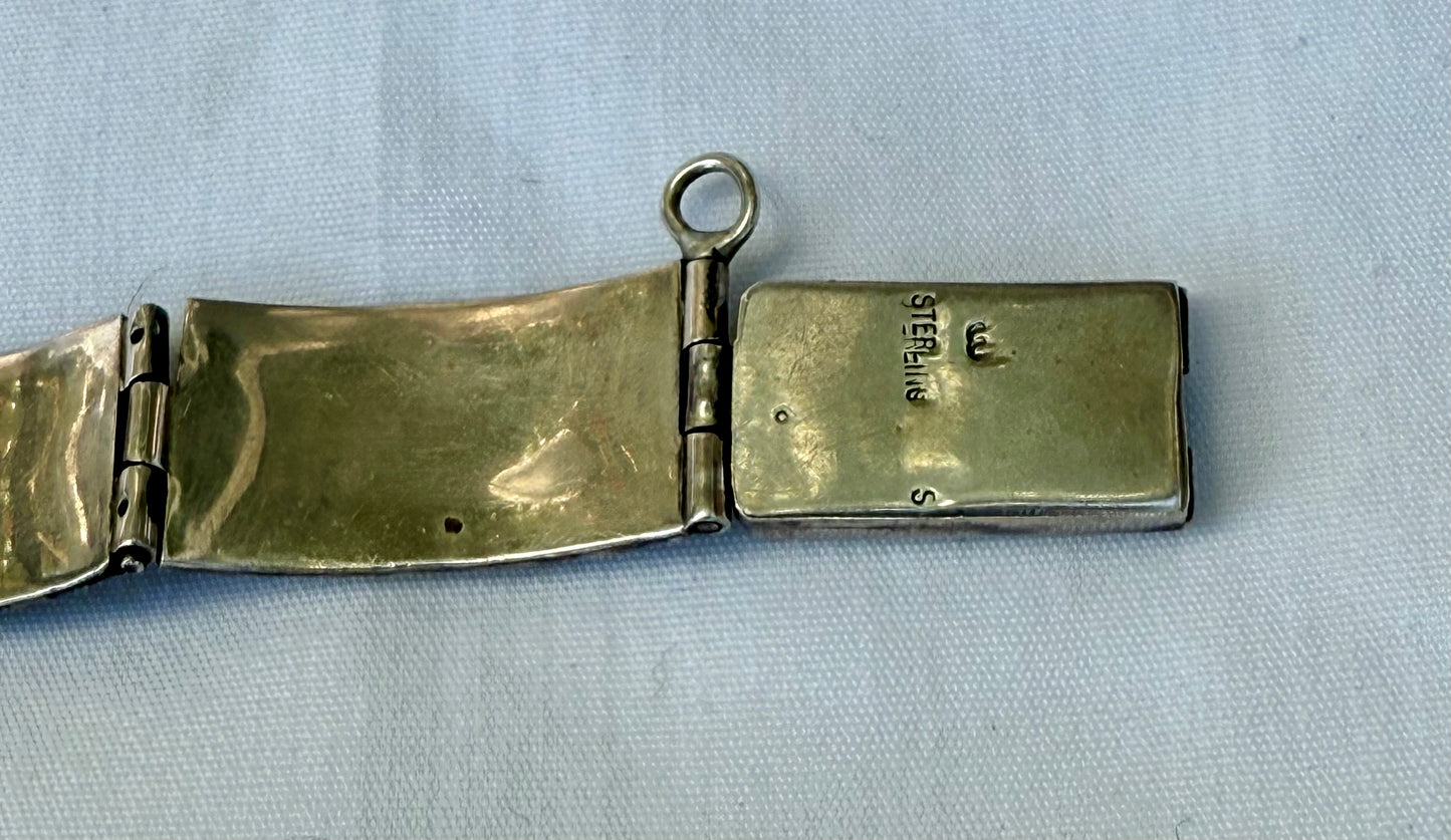 Sterling and Coral Link Bracelet