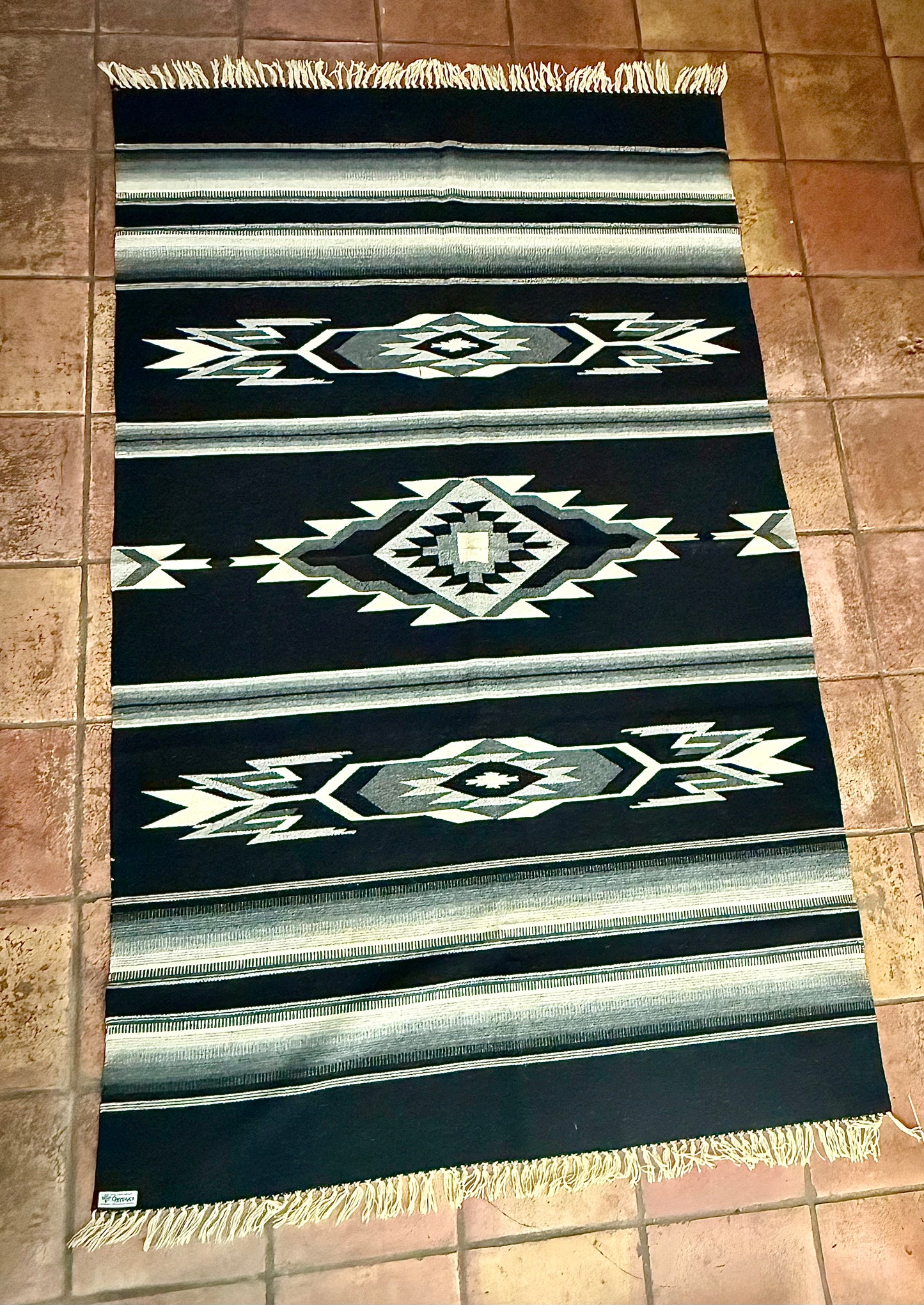 Black Ortega Chimayo Rug/Blanket