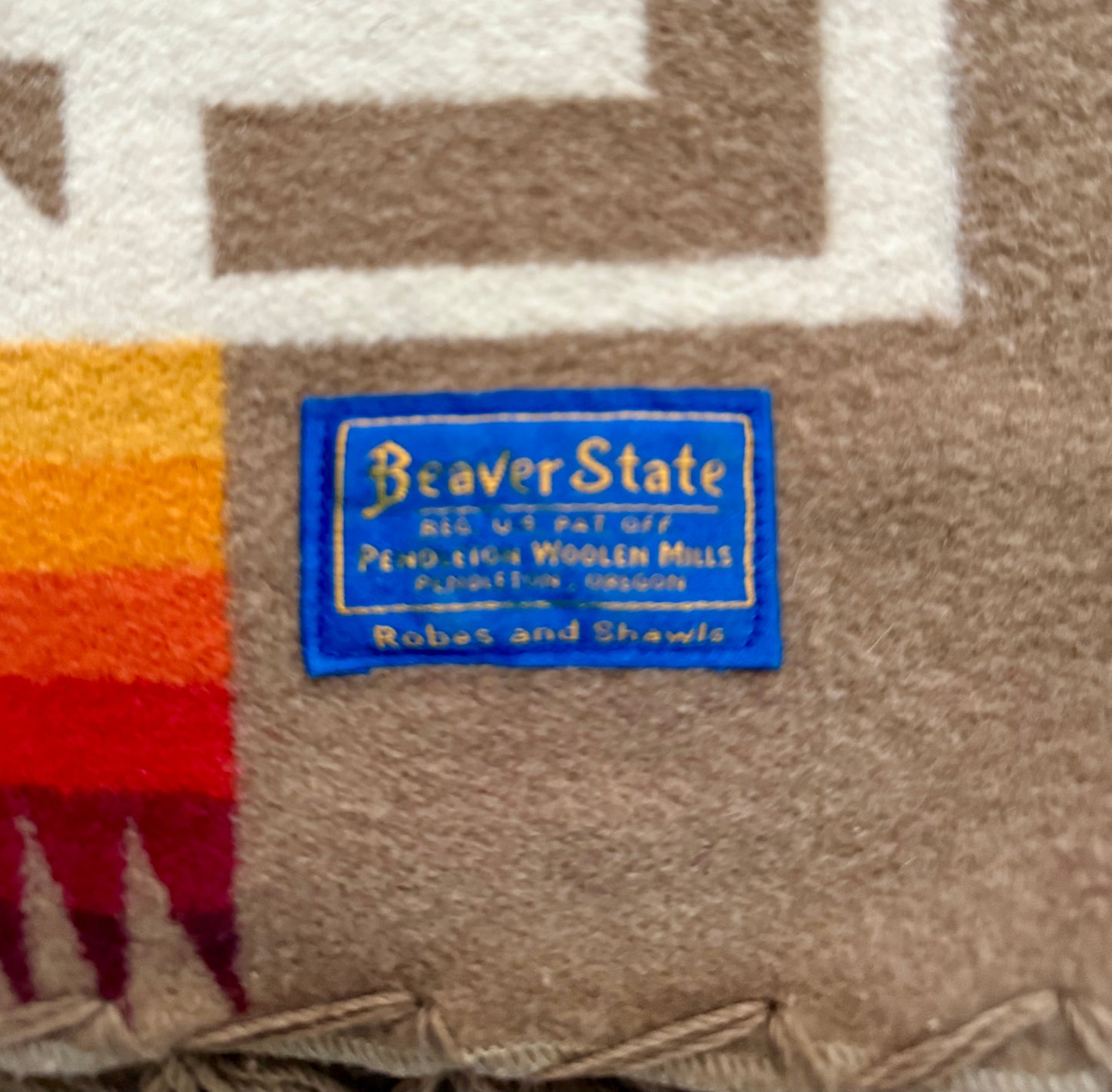 Vintage Tan Pendleton Blanket