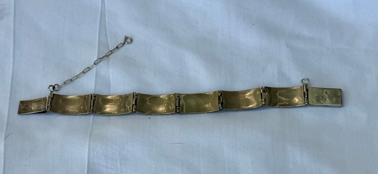 Sterling and Coral Link Bracelet