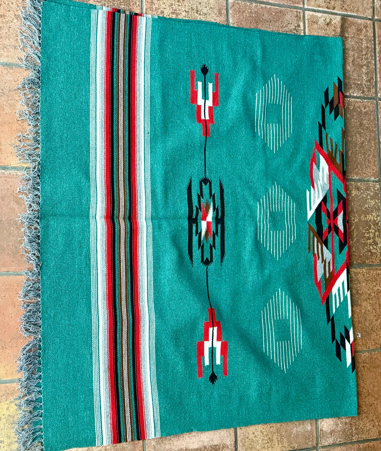 Teal Chimayo Blanket/Rug