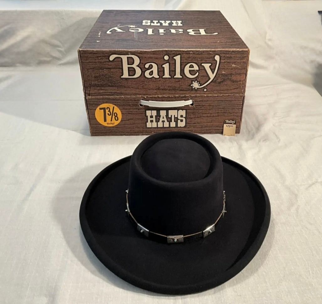 Vintage Bailey 6X Beaver Hat with Sterling and Turquoise Hat Band
