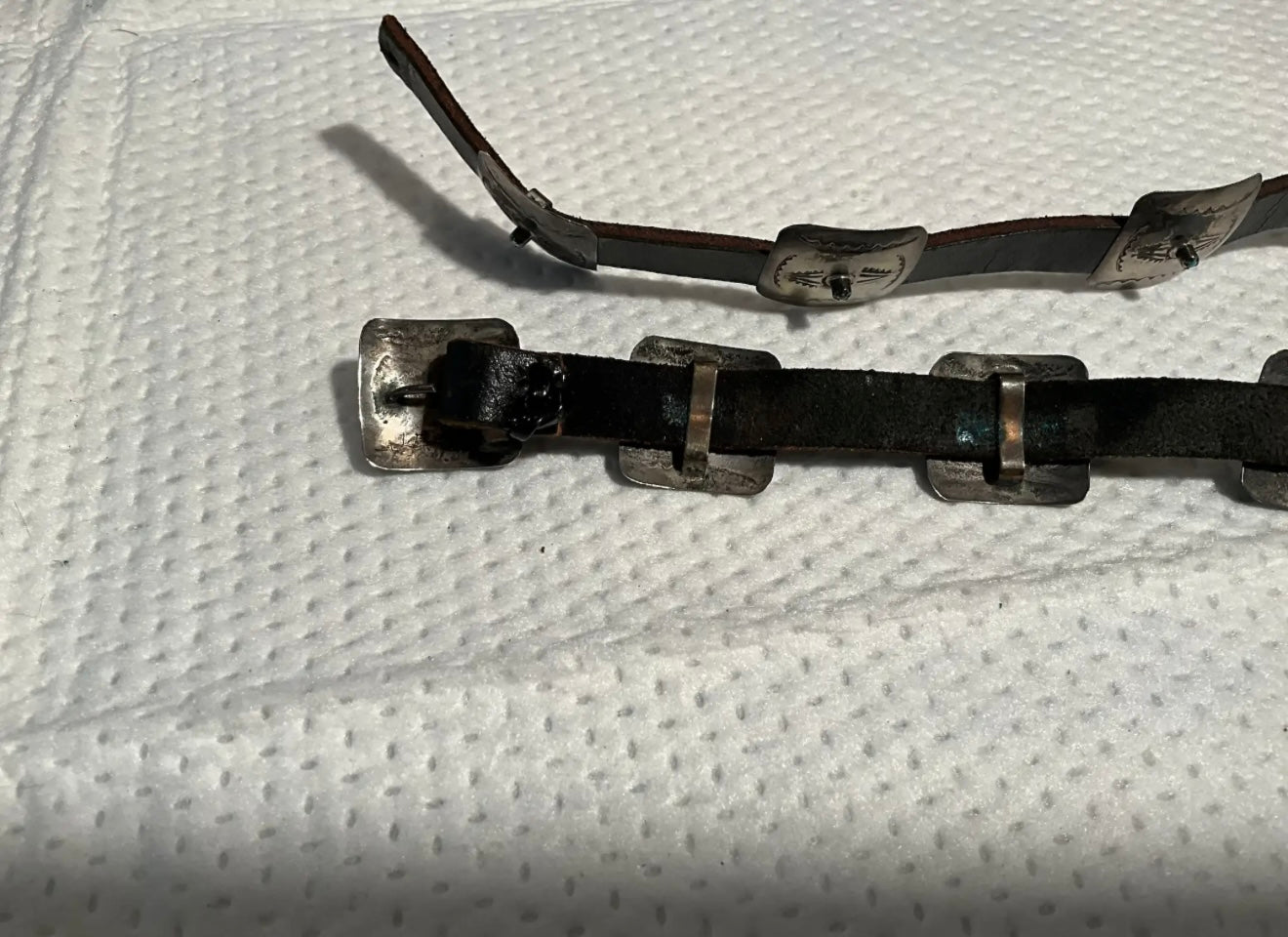 Sterling and Turquoise Vintage Signed Hat Band