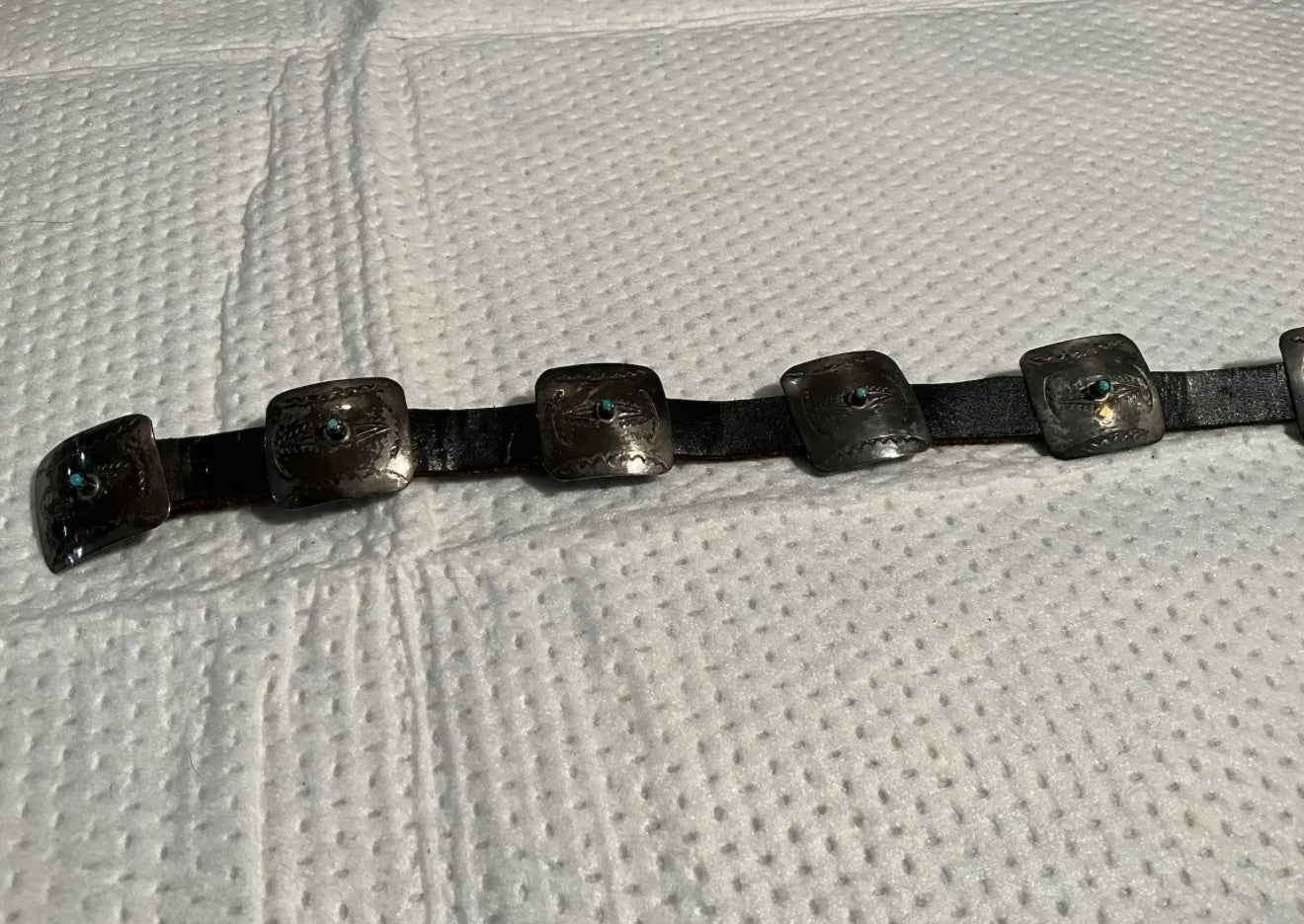 Sterling and Turquoise Vintage Signed Hat Band