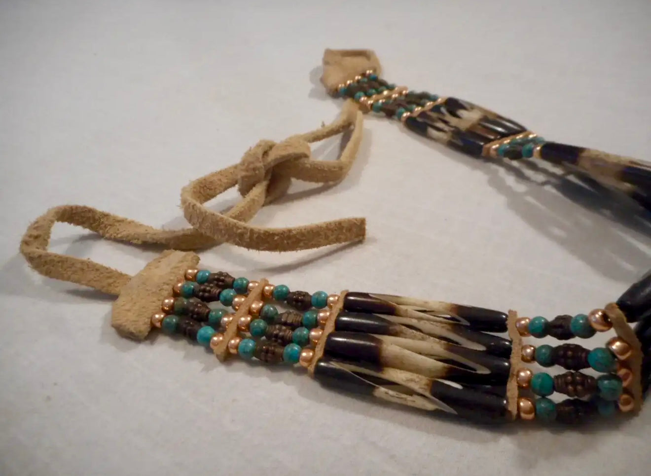 Hat Band Vintage Hand Made Beaded