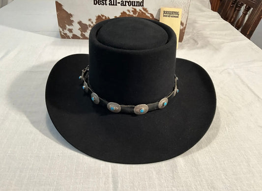 Resistol Vintage 3X Heeler Hat with Sterling Turquoise Hat Band