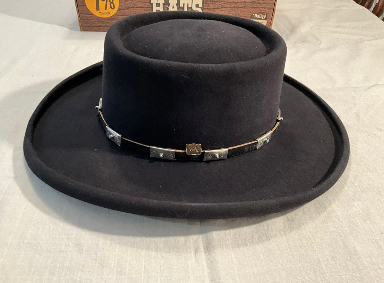 Vintage Bailey 6X Beaver Hat with Sterling and Turquoise Hat Band