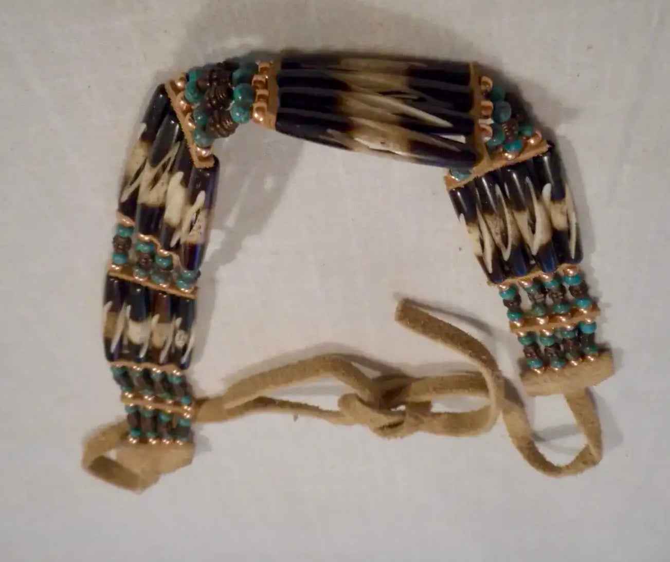 Hat Band Vintage Hand Made Beaded